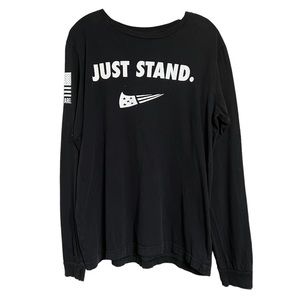 Nine Line Apparel Black Just Stand Patriots Black Long Sleeve T Shirt Sz M